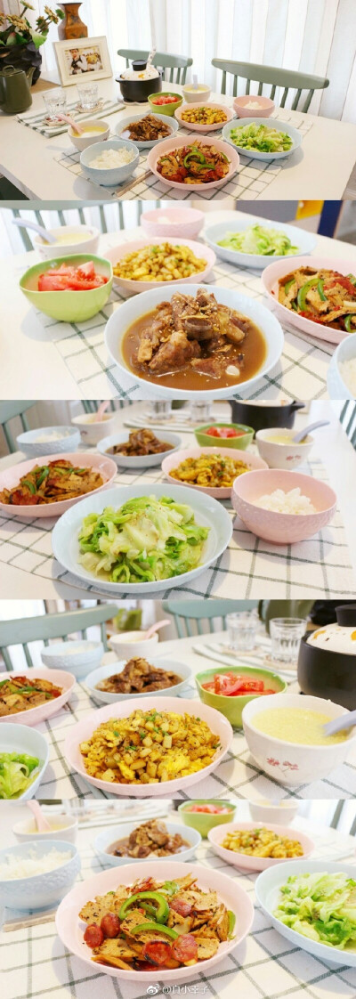 ⋆˖୨୧ 两人食 ୨୧˖⋆
红烧排骨 土豆丁炒鸡蛋 青椒香肠炒五香豆腐 手撕包菜 糖拌西红柿
# 小性子食事笔记 # ​​​ ​​​​