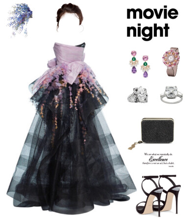 Marchesa gown，Giuseppe Zanotti sandal(dionne 12)，Bvlgari clutch、jewels#910