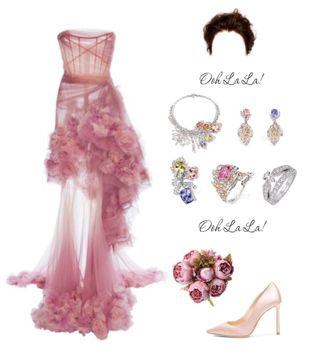 Marchesa Gown，Chaumet jewels，Jimmy choo heels#908