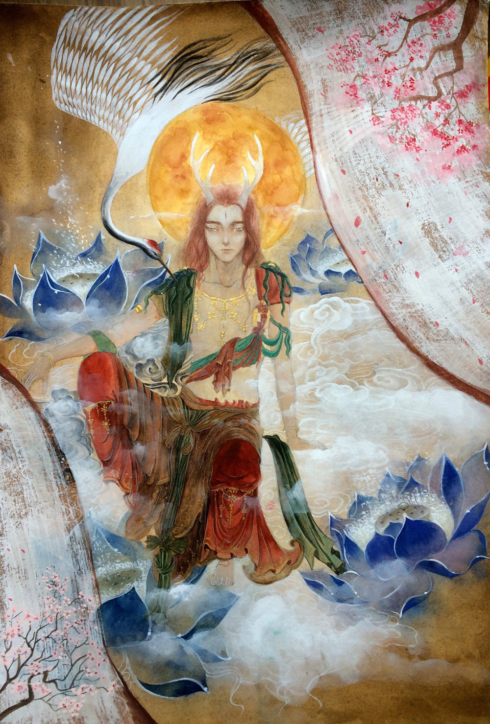 本土画师鹿溟山的一组古风作品，相当华丽的构图和上色。 ​​​​