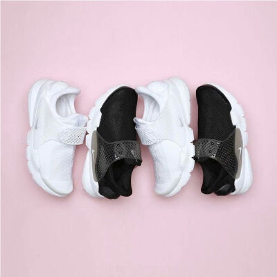 NIKE 耐克 Sock Dart 男子运动休闲袜子跑鞋，轻松穿脱纯白 819686-100