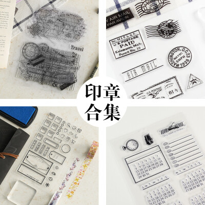 风信子手帐文具scrapbook DIY相册卡片手帐硅胶章胶皮章透明印章