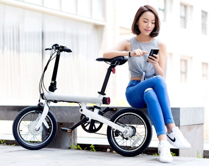 米家（MIJIA）小米 QICYCLE 骑记电助力折叠自行车，力矩传感助力