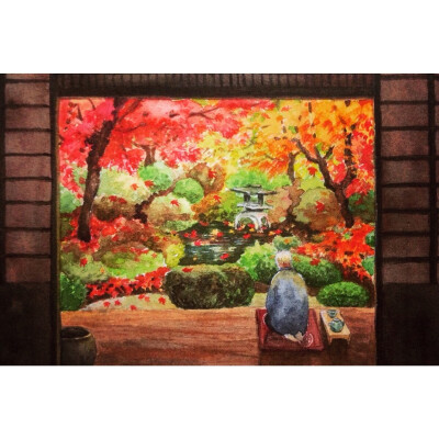 「记忆中的日本」秋·庭院