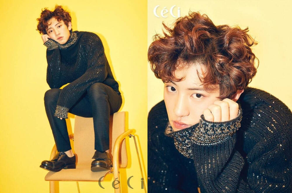 灿烈 EXO 朴灿烈 chanyeol 《Ceci》2月刊 可爱卷发 暖系萌男