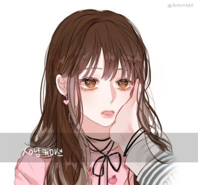 分享韩国画师 보이차 笔下的小姐姐，真的都是很温柔的姐姐！然后有一只乱入的研小喵hhhtwi：@ BOYCHAAA ​​​​