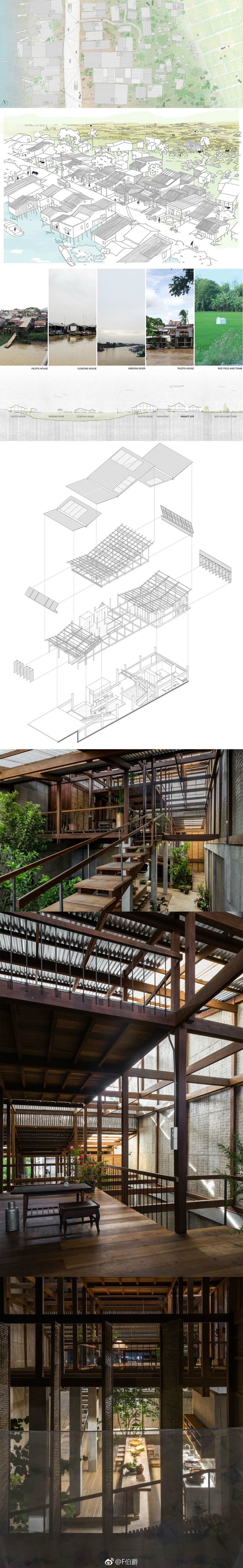 日本建筑师（西泽俊理）在越南河边设计的一个住宅，