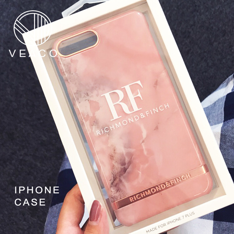 代购 现货RICHMOND&FINCH苹果iPhone7p/8plus粉色大理石纹RF手机壳代购