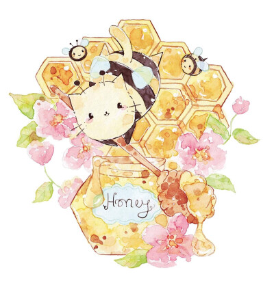 插画师MelonKitten笔下的一组小暖萌