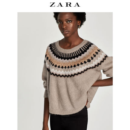 ZARA 女装 提花马海毛针织衫 05507111712