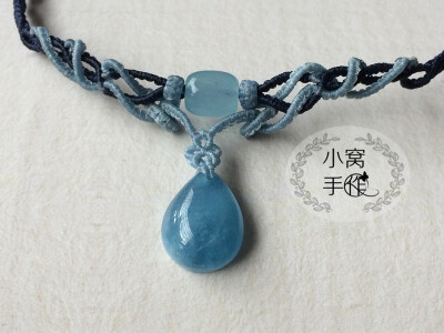 【小窝手作】天然海蓝宝蜡线编绳项链——聆听海的声音