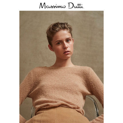 Massimo Dutti 女装 限量版马海毛单色针织衫 05632555704