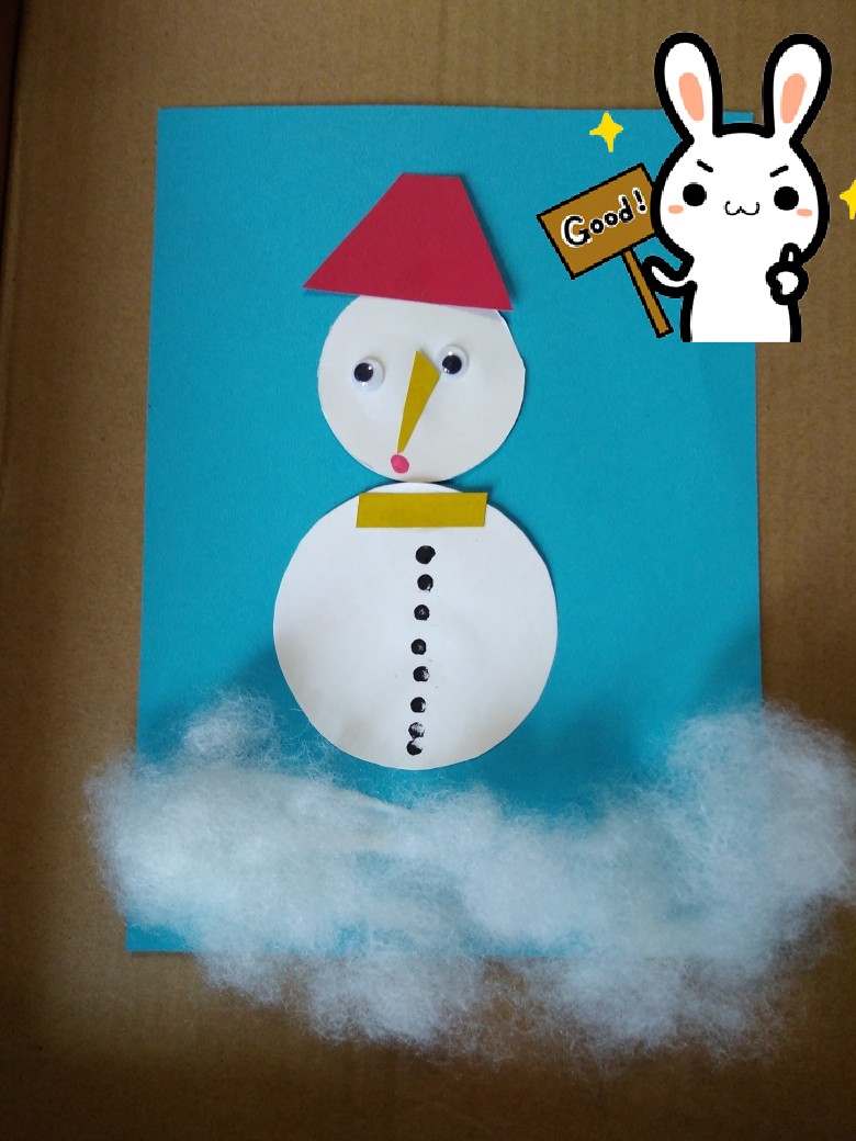 幼儿美术作品雪娃娃