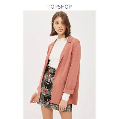 TOPSHOP棕红色休闲开襟女士西装外套|17J01MTCT