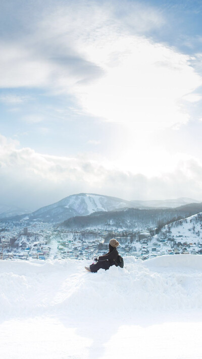 唯美白色雪景人文景观安卓手机壁纸