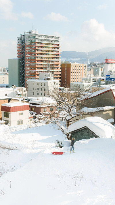 唯美白色雪景人文景观安卓手机壁纸