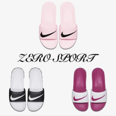 Nike Benassi 女神粉色大LOGO沙滩拖鞋凉鞋 705475-010-160-601