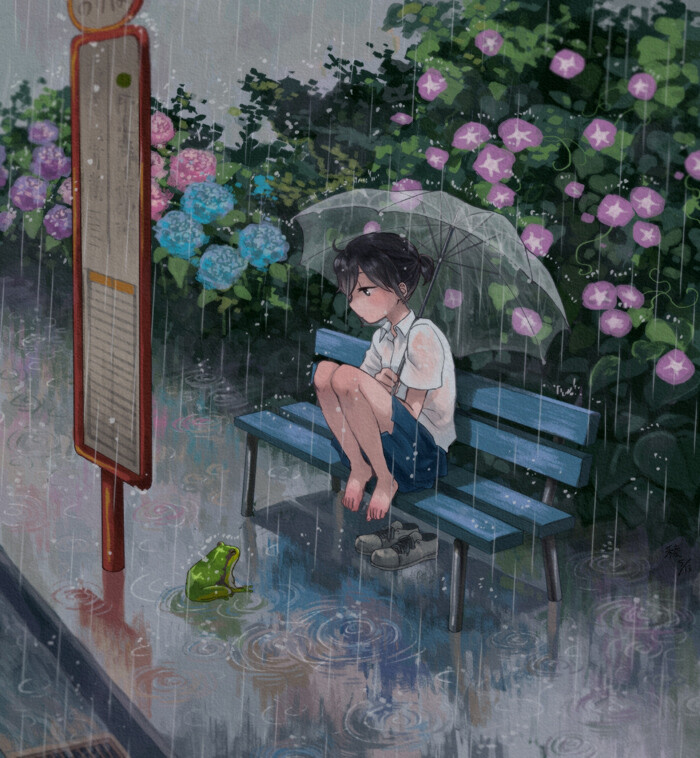 雨与牵牛花