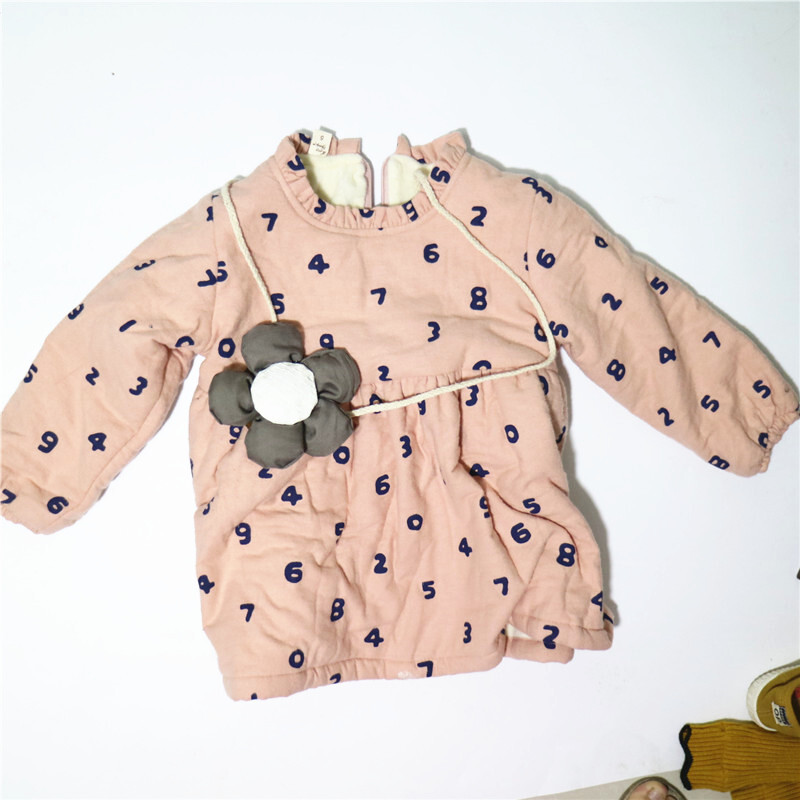 2017秋冬新款童装加绒连衣裙可爱加绒连衣裙