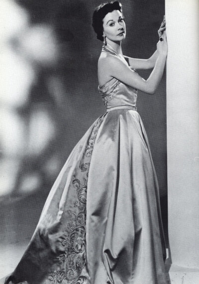 Vivien Leigh in an evening gown by Balmain, 1955 ​​​