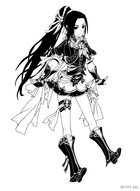 手绘古风女子 剑网三· 画师:304_biu