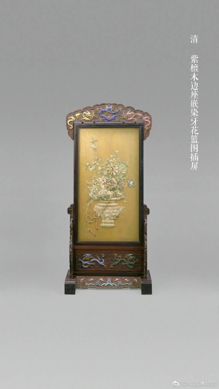故宫博物院#百宝嵌,明代扬州人周氏所创的一种凸嵌装饰法,以金银