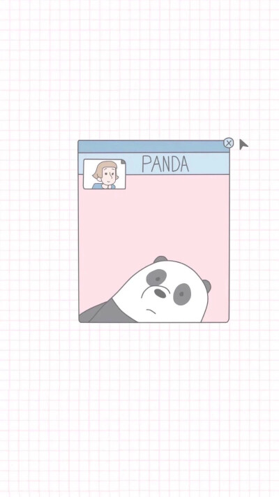 手机壁纸 简约 可爱 粉色 平铺 熊猫