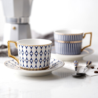 欧式金边咖啡杯英式骨瓷咖啡杯碟套装高档简约下午花茶红茶茶具