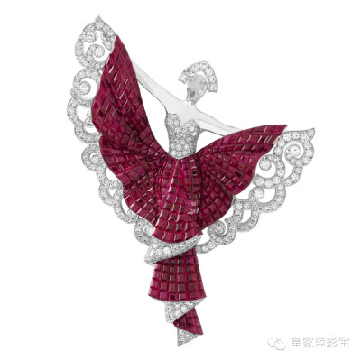 梵克雅宝(Van Cleef & Arpels) Silk Road Dancer红宝石隐密式镶嵌胸针