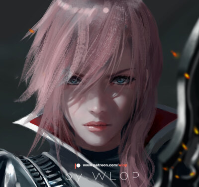 最终幻想XIII Lightning（埃克莱尔·法隆） 绘师：wlop（pixiv id=2188232） 本作品pixiv id=65707174