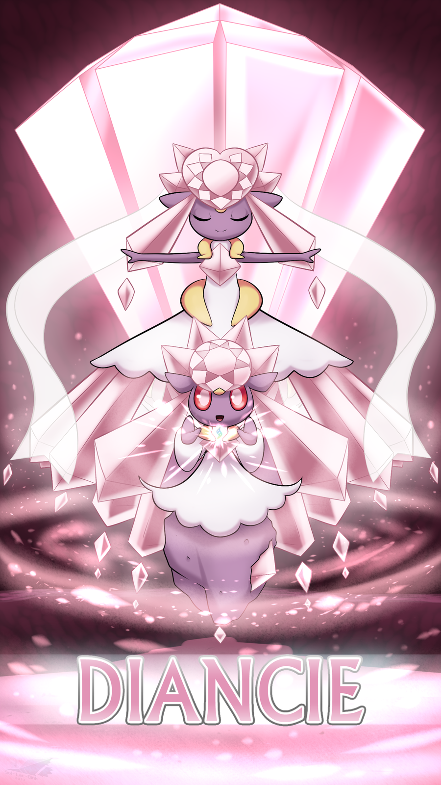 Pokemon 20th Anniversary- Diancie by Sol-Lar-Bink