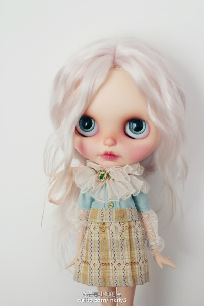 【芒果小妞的店】blythe小布娃娃羊毛手工植发 假发配件 浅藕粉色