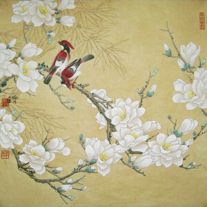 李晓明工笔画   花鸟