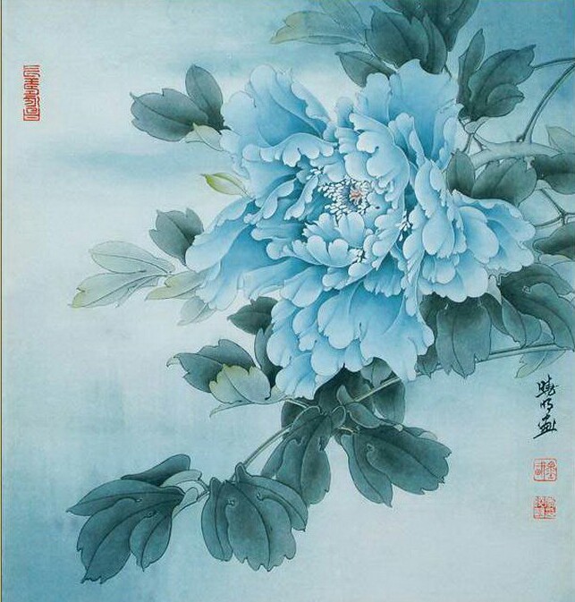 李晓明工笔画 牡丹