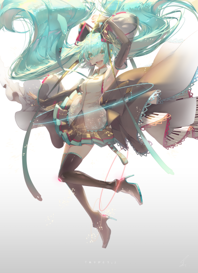 初音未来 绘师：saihate（pixiv id=2254287） 本作品pixiv id=65748766