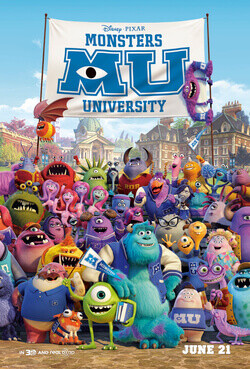 《怪兽大学》（英语：Monsters University）是2001年动画《怪兽电力公司》的前传，故事回溯到主角毛怪与大眼仔的大学时光，讲述了他们从死对头变成至真好友的冒险经历。