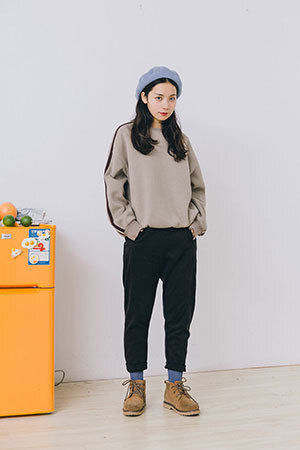 daydreamer休闲双杠加绒加厚卫衣宽松套头上衣女学生2017冬季新款