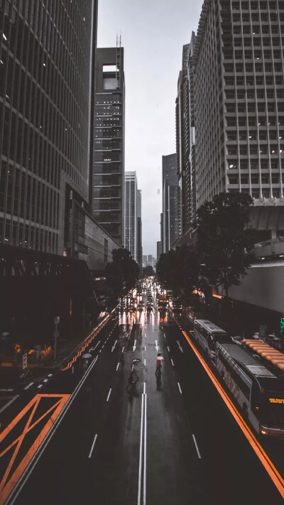 壁纸。雨后街道