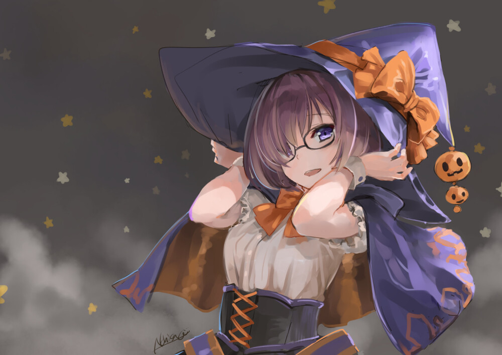 【来源pixiv，侵删】マシュのハロウィン
画师：成瀬ちさん
玛修·基列莱特，《Fate/Grand Order》（简称：FGO，命运—冠位指定）中作为初始Servant而初次登场。 在人理延续保障机构（迦勒底）与主人公邂逅的拥有不可思议氛围的心地善良少女。
其他名称：盾娘，玛什·怜悯之光。
动漫/二次元/原创/同人画/插画/手绘/女生头像/壁纸/锁屏/背景/美少女/短发/紫瞳/小清新/天然呆