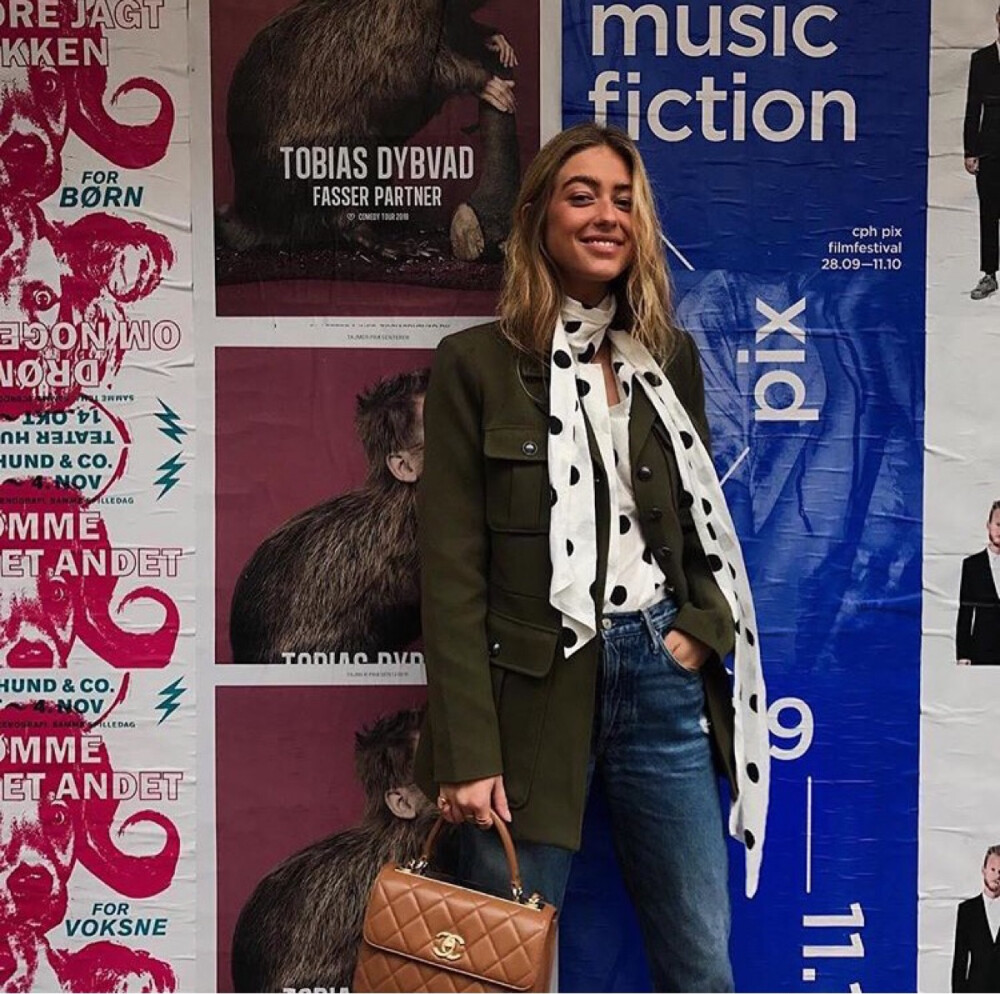 军绿搭配波点，很妙