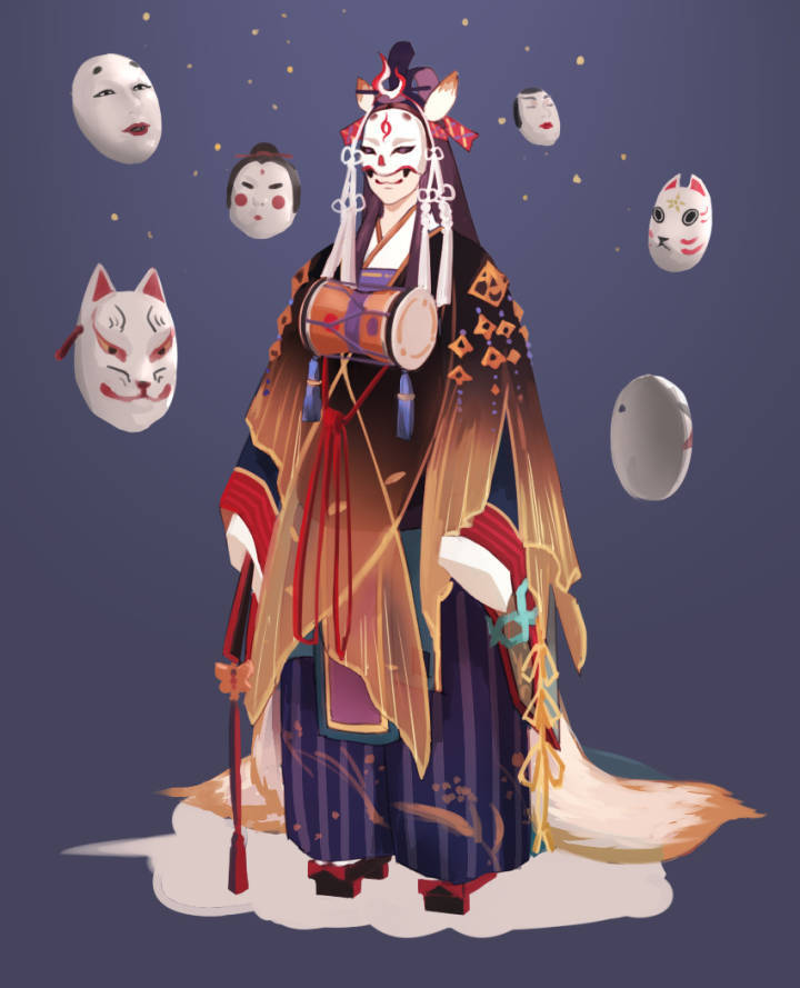 阴阳师玉藻前图片出自微博以及水印转侵删