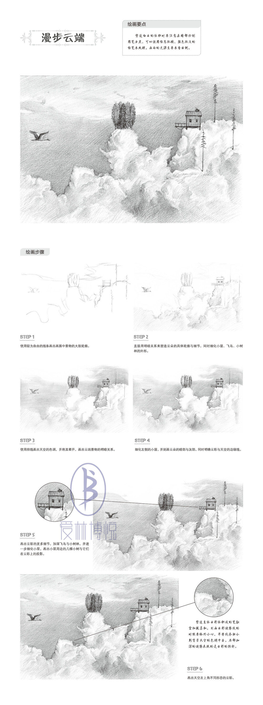 本案例摘自人民邮电出版社出版的《一日一画素描入门：风景篇》。更多原创绘画教程和作品将在“爱林文化”公众号（aiibook）中长期分享！爱林博悦——只为悦读者！