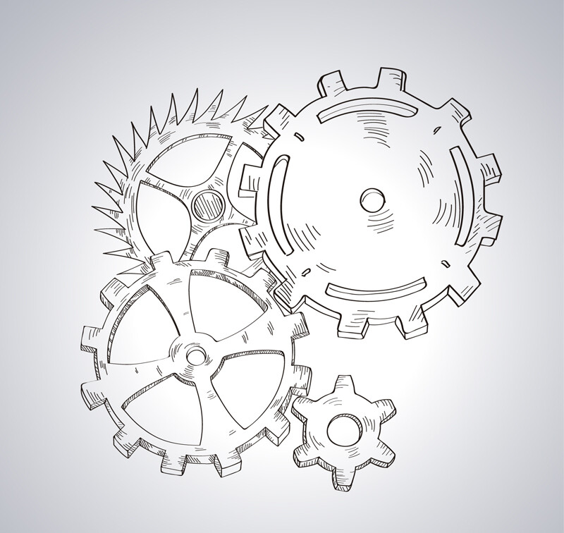 手帐素材齿轮