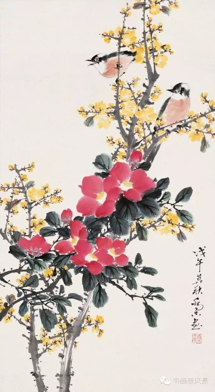 乔木 (1920.8--2002.5)，字大年，花鸟大师江寒汀入室弟子。
乔木尤以画百鸟见长，所写禽鸟，生动多姿，千变万化，惟妙惟肖，有“乔百鸟”之美誉。画界称他的画可闻花香，可听鸟鸣。
