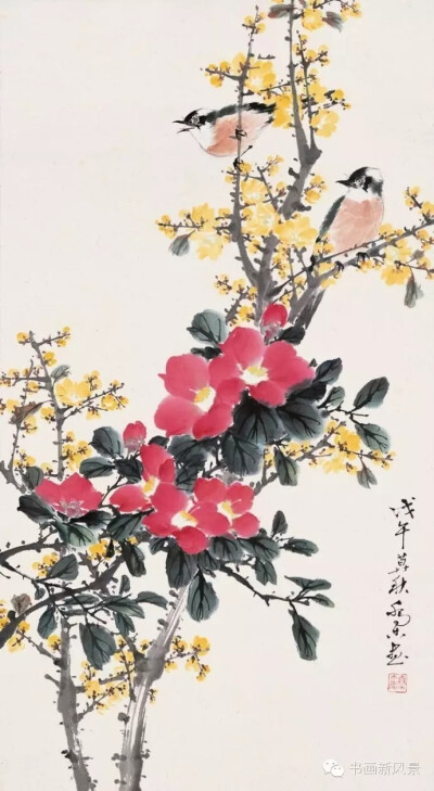 乔木 (1920.8--2002.5)，字大年，花鸟大师江寒汀入室弟子。
乔木尤以画百鸟见长，所写禽鸟，生动多姿，千变万化，惟妙惟肖，有“乔百鸟”之美誉。画界称他的画可闻花香，可听鸟鸣。
