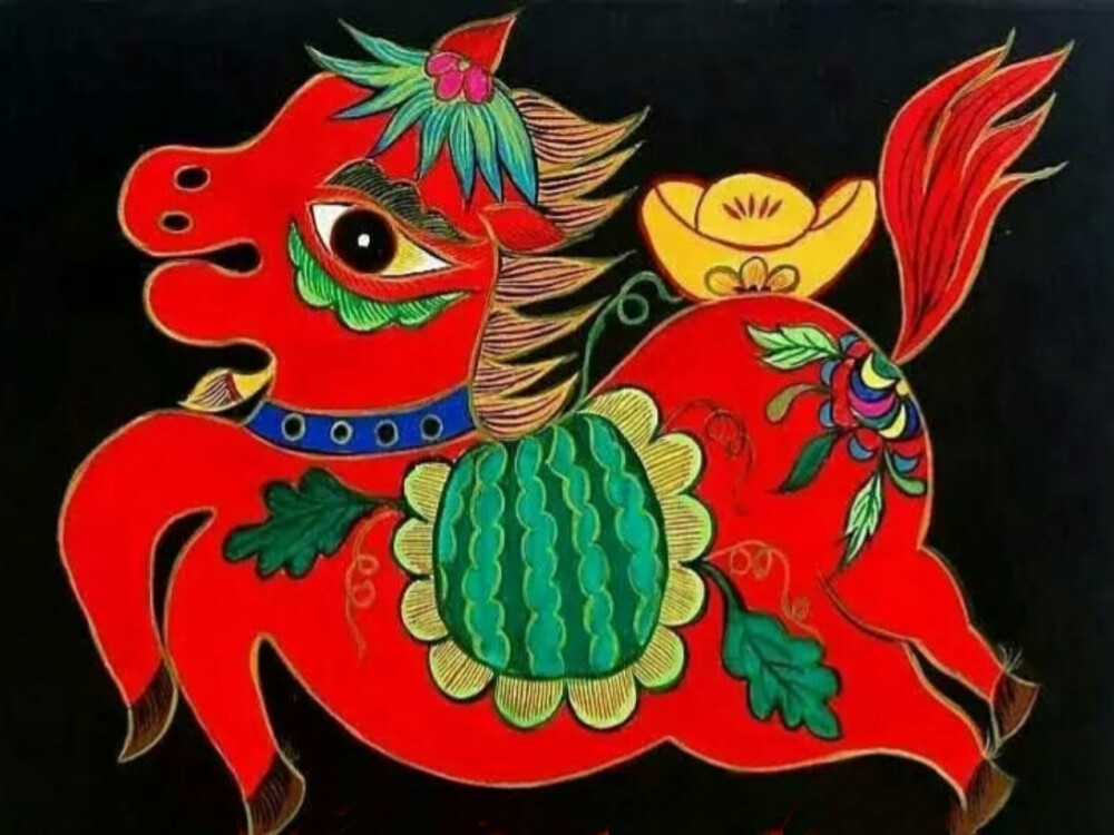 水彩画版十二生肖——马