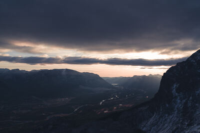 General 7952x5304 Ha Ling Peak Canada sky valley clouds sunrise landscape nature