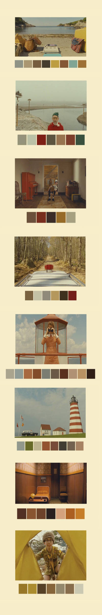 【设计师必看的配色方案】跟着电影学配色，韦斯·安德森（Wes Anderson）电影中独特的色彩美学总是让人惊艳不已！ ​ ​​​​