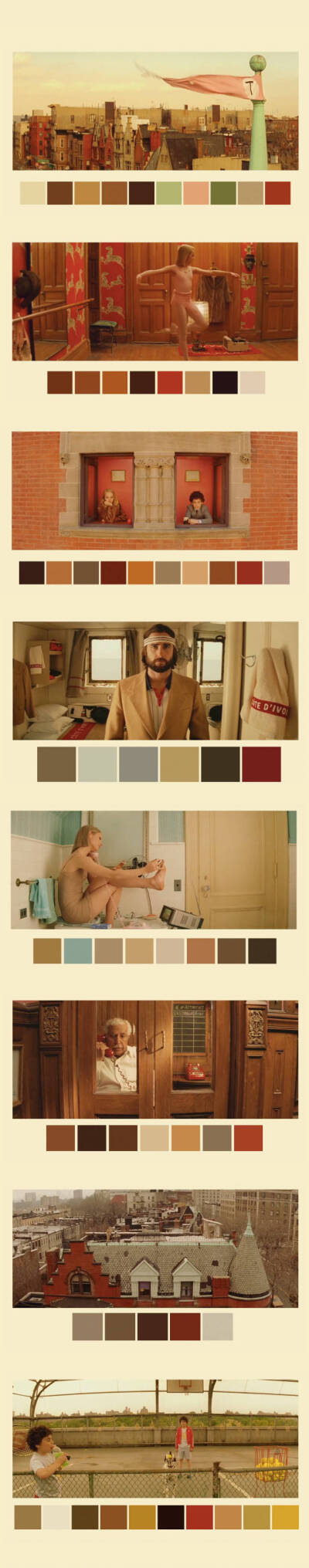 【设计师必看的配色方案】跟着电影学配色，韦斯·安德森（Wes Anderson）电影中独特的色彩美学总是让人惊艳不已！ ​ ​​​​