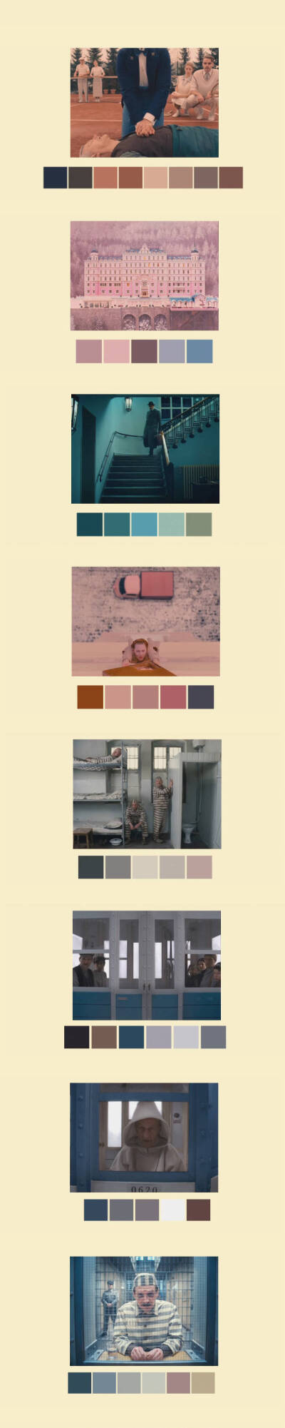 【设计师必看的配色方案】跟着电影学配色，韦斯·安德森（Wes Anderson）电影中独特的色彩美学总是让人惊艳不已！ ​ ​​​​